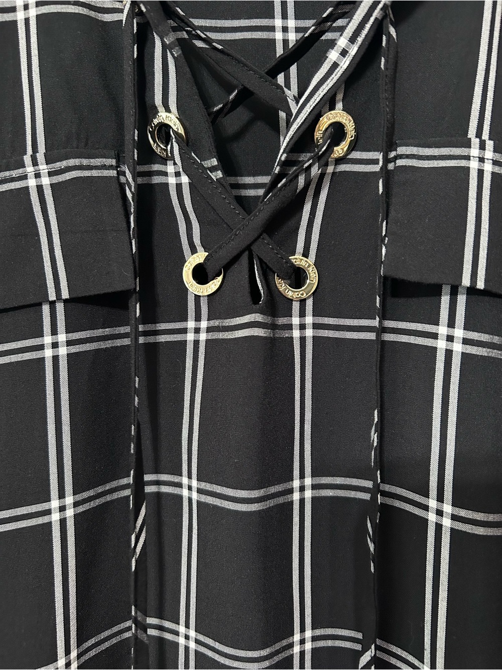 Calvin Klein Plaid Blouse Size XL NWT - Picture 5 of 12